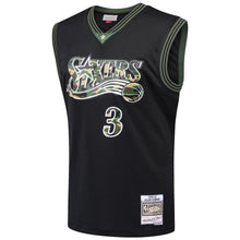 Load image into Gallery viewer, 3-Allen Iverson Philadelphia 76ers  Straight Fire Camo Swingman Jersey – Black