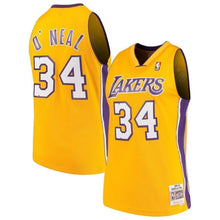 Load image into Gallery viewer, 34- Shaquille O'Neal Los Angeles Lakers 1996-97 Throwback Home Jersey - Gold