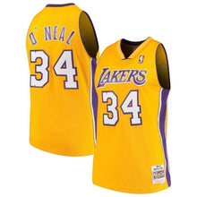 Load image into Gallery viewer, 34- Shaquille O'Neal Los Angeles Lakers 1996-97 Throwback  Home Jersey - Gold