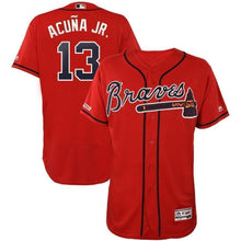Load image into Gallery viewer, Ronald Acuña Jr Atlanta Braves Majestic 2019 Alternate Collection Flex Base Player Jersey – Scarlet