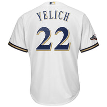 Load image into Gallery viewer, Christian Yelich Milwaukee Brewers Majestic 2019 Postseason Official Cool Base Player Jersey - White