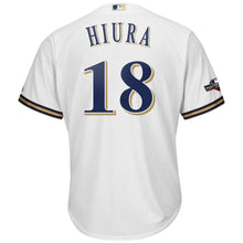 Load image into Gallery viewer, Keston Hiura Milwaukee Brewers Majestic 2019 Postseason Official Cool Base Player Jersey - White
