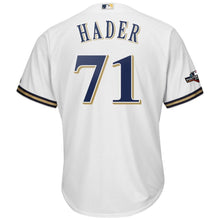 Load image into Gallery viewer, Josh Hader Milwaukee Brewers Majestic 2019 Postseason Official Cool Base Player Jersey - White