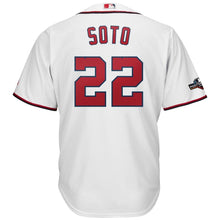 Load image into Gallery viewer, Juan Soto Washington Nationals Majestic 2019 Postseason Official Cool Base Player Jersey - White