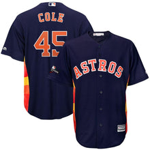 Load image into Gallery viewer, Gerrit Cole Houston Astros Majestic 2019 Postseason Official Cool Base Player Jersey - Navy