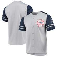 Load image into Gallery viewer, New York Yankees Stitches Button-Up Jersey - Gray/Navy