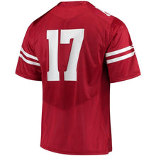 Load image into Gallery viewer, #17 Wisconsin Badgers Under Armour Replica Football Jersey - Red