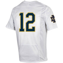 Load image into Gallery viewer, #12 Notre Dame Fighting Irish Under Armour Premier Football Jersey - White