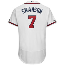 Load image into Gallery viewer, Dansby Swanson Atlanta Braves Majestic 2019 Home Collection Flex Base Player Jersey – White