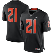 Load image into Gallery viewer, #21 Oklahoma State Cowboys Nike Game Jersey - Black