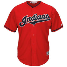 Load image into Gallery viewer, Francisco Lindor Cleveland Indians Majestic Alternate 2019 Cool Base Player Jersey – Scarlet/Navy