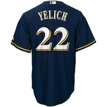 Load image into Gallery viewer, Christian Yelich Milwaukee Brewers Majestic Alternate Official Cool Base Player Jersey - Navy