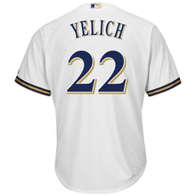 Load image into Gallery viewer, Christian Yelich Milwaukee Brewers Majestic Official Cool Base Player Jersey - White