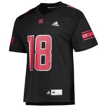 Load image into Gallery viewer, #18 Rutgers Scarlet Knights adidas Special Game Premier Jersey - Black