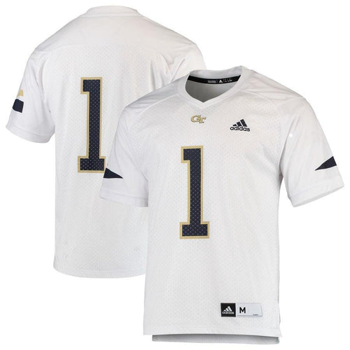 #1 Georgia Tech Yellow Jackets Chase Football Jersey – White