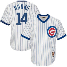 Load image into Gallery viewer, Ernie Banks Chicago Cubs Majestic Big &amp; Tall Cooperstown Collection Cool Base Replica Player Jersey - White/Royal
