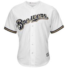 Load image into Gallery viewer, Lorenzo Cain Milwaukee Brewers Majestic Official Cool Base Player Jersey - White