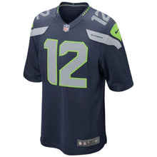 Load image into Gallery viewer, 12s Seattle Seahawks Nike Alternate Game Jersey - College Navy