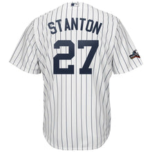 Load image into Gallery viewer, Giancarlo Stanton New York Yankees Majestic 2019 Postseason Official Cool Base Player Jersey - White/Navy