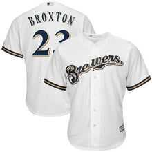 Load image into Gallery viewer, Keon Broxton Milwaukee Brewers Majestic Home Cool Base Replica Player Jersey - White