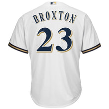Load image into Gallery viewer, Keon Broxton Milwaukee Brewers Majestic Home Cool Base Replica Player Jersey - White