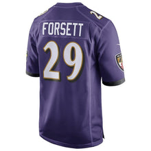 Load image into Gallery viewer, Justin Forsett Baltimore Ravens Nike Team Game 2015 Patch Jersey - Purple