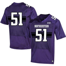 Load image into Gallery viewer, #51 Northwestern Wildcats Under Armour Replica Football Jersey - Purple