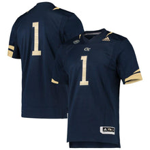 Load image into Gallery viewer, Georgia Tech Yellow Jackets adidas Team Premier Football Jersey - Navy