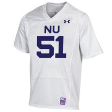 Load image into Gallery viewer, #51 Northwestern Wildcats Under Armour College Football 150th Anniversary Replica Jersey - White