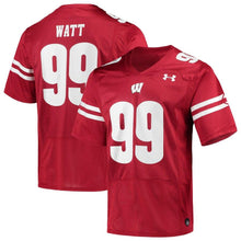 Load image into Gallery viewer, J.J. Watt Wisconsin Badgers Under Armour Replica Alumni Jersey - Red