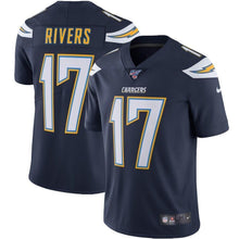 Load image into Gallery viewer, Philip Rivers Los Angeles Chargers Nike 100th Season Vapor Limited Jersey - Navy