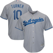 Load image into Gallery viewer, Justin Turner Los Angeles Dodgers Majestic Road Official Cool Base Player Jersey - Gray