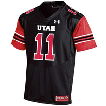 Load image into Gallery viewer, #11 Utah Utes Under Armour Replica Football Jersey - Black