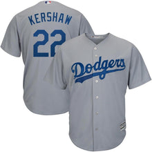Load image into Gallery viewer, Clayton Kershaw Los Angeles Dodgers Majestic Road Official Cool Base Player Replica Jersey - Gray