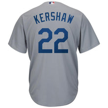 Load image into Gallery viewer, Clayton Kershaw Los Angeles Dodgers Majestic Road Official Cool Base Player Replica Jersey - Gray