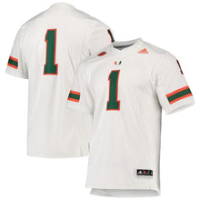 Load image into Gallery viewer, Miami Hurricanes adidas Team Premier Football Jersey - White