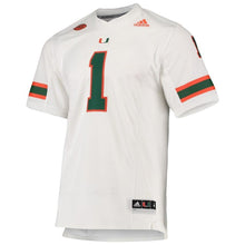 Load image into Gallery viewer, Miami Hurricanes adidas Team Premier Football Jersey - White