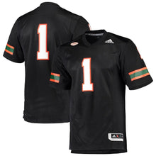 Load image into Gallery viewer, Miami Hurricanes adidas Team Premier Football Jersey - Black