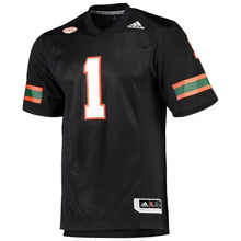 Load image into Gallery viewer, Miami Hurricanes adidas Team Premier Football Jersey - Black
