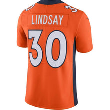 Load image into Gallery viewer, Phillip Lindsay Denver Broncos Nike NFL 100 Vapor Limited Jersey - Orange