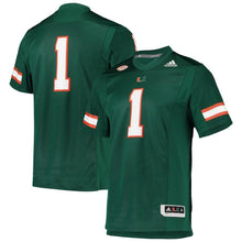 Load image into Gallery viewer, Miami Hurricanes adidas Team Premier Football Jersey - Green