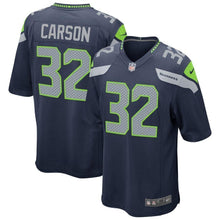 Load image into Gallery viewer, Chris Carson Seattle Seahawks Nike Game Jersey - Navy